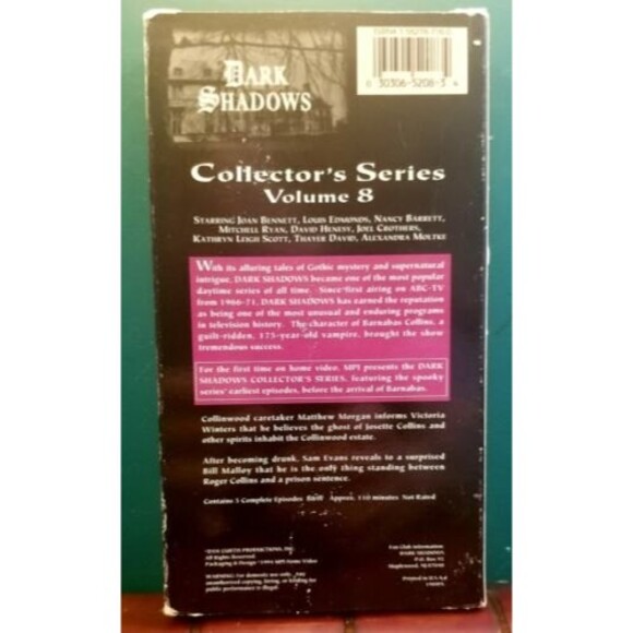 Vintage Dark Shadows Collector's Series 3 Volumes #4 7 & 8 VHS - Picture 8 of 8